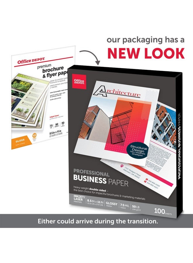 Office Depot Professional Brochure And Flyer Paper Glossy 8 1/2In. X 11In. 50 Lb Pack Of 100 Sheets 124213 - Image 2