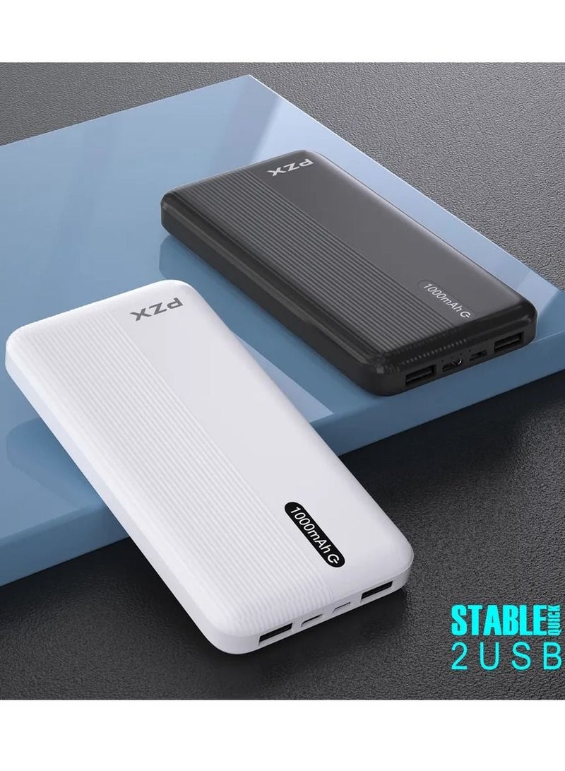 PZX Power Bank 10000mAh 2USB Black/White - Image 4