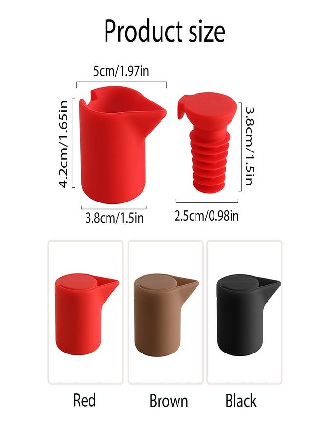 Swicado مجموعة سدادات زجاجات النبيذ والشمبانيا فائقة الجودة مانعة للتسرب - سدادات متينة من السيليكون لزجاجات المشروبات، حافظات نبيذ محمولة محكمة الإغلاق للمنزل، البار، المطعم، المهرجانات واحتفالات رأس السنة الجديدة 3 قطع (أحمر) - Image 2