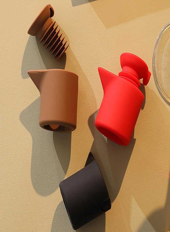 Swicado مجموعة سدادات زجاجات النبيذ والشمبانيا فائقة الجودة مانعة للتسرب - سدادات متينة من السيليكون لزجاجات المشروبات، حافظات نبيذ محمولة محكمة الإغلاق للمنزل، البار، المطعم، المهرجانات واحتفالات رأس السنة الجديدة 3 قطع (أحمر) - Image 3