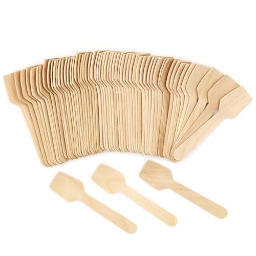 TANGTEA 200 Pcs Wooden Ice Cream Spoons - 3.8 Inch Disposable Natural Birchwood Mini Wooden Spoons for Hot or Cold Tasting, Desserts, and Sampling, Idea for Baby Shower, Party Supplies - Image 1