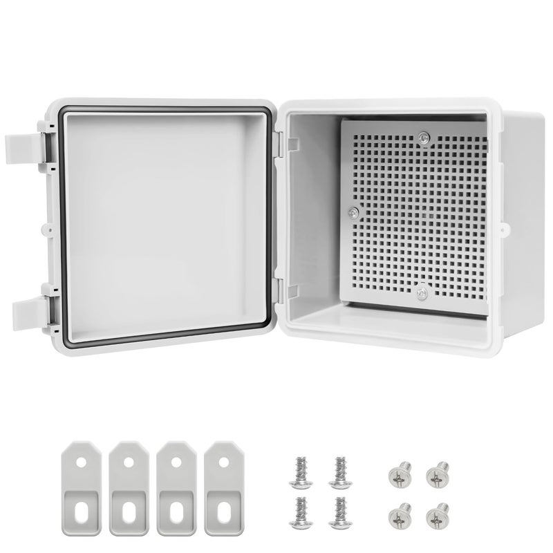 LMioEtool Junction Box ABS Plastic IP65 Waterproof Dustproof Universal Electrical Enclosure Hinged Shell Outdoor and Indoor Usage Project Box 59x 59x 35150x150x90mm Grey