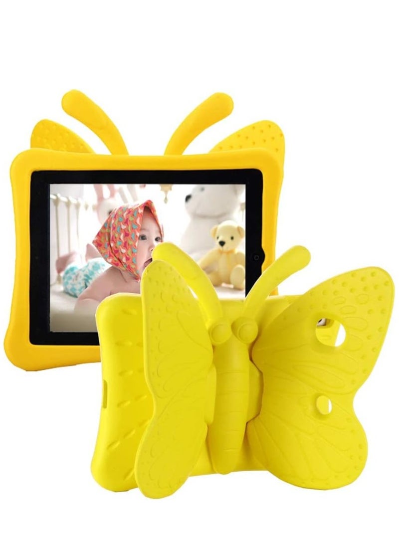 ELTRAZONE iPad 9th, 8th, & 7th Generation Kids Case - Cute Butterfly Shockproof EVA Foam Super Protection Stand Cover for iPad 10.2" (2021, 2020, 2019) & iPad Air 3/Pro 10.5" - Yellow - Image 1