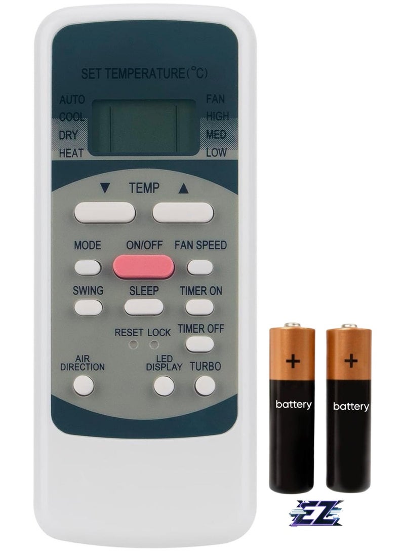 PopZa Replacement Remote Control R51M/E Suitable Air Conditioner R51L1/BGE R51l5/BGE R51l10/BGE R51E R51CE R51MCE R51DE R51MBGE R51I4BGE R51I4BGCE UL-R51ME R51I11BGE R51L44 BGE BGE R51 CBGE R51ME with battery - Image 1