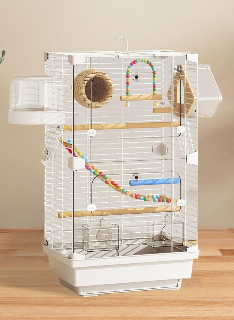 WALALLA Spacious Metal Aviary Mansion Oversized Bird Cage with Stand, Swing, Frosted Perches, Bath Tub, Nest Box, Transparent Breeding Cage, Feeder Bowls  Complete Accessories,for Parrots, Canaries Cockatiels Lovebirds - Image 2