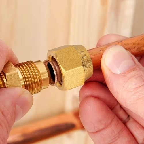 A.I.FORCE 2Packs 3/4" Brass Pipe Extension Joint Connectors, Free Welding AC Pipe Connectors with HVAC Flare Nuts, Copper Flare Fittings, Air Conditioning Pipe Coupling Adapters for Butt Copper Tube (19.05mm) - Image 5