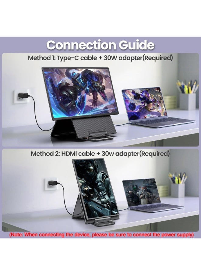 V2COM 23.8" 2K 180Hz Portable Monitor, QHD 2560x1440 IPS 120% sRGB FreeSync HDR Gaming Display, USB-C HDMI, Adjustable Tilt & Height, VESA Mount, Second Screen for Laptop, PS5, Xbox, Switch - Image 4