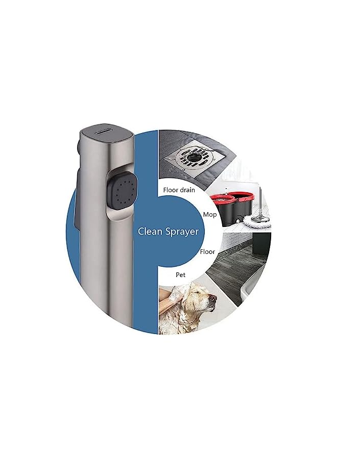 The Bros رشاش بيديت محمول للمرحاض، رأس دش محمول ذو وظيفتين، ملحق صنبور حوض المطبخ خفيف الوزن، رشاش يدوي صغير متعدد الوظائف، رشاش متميز للحمام والمطبخ - أسود - Image 4