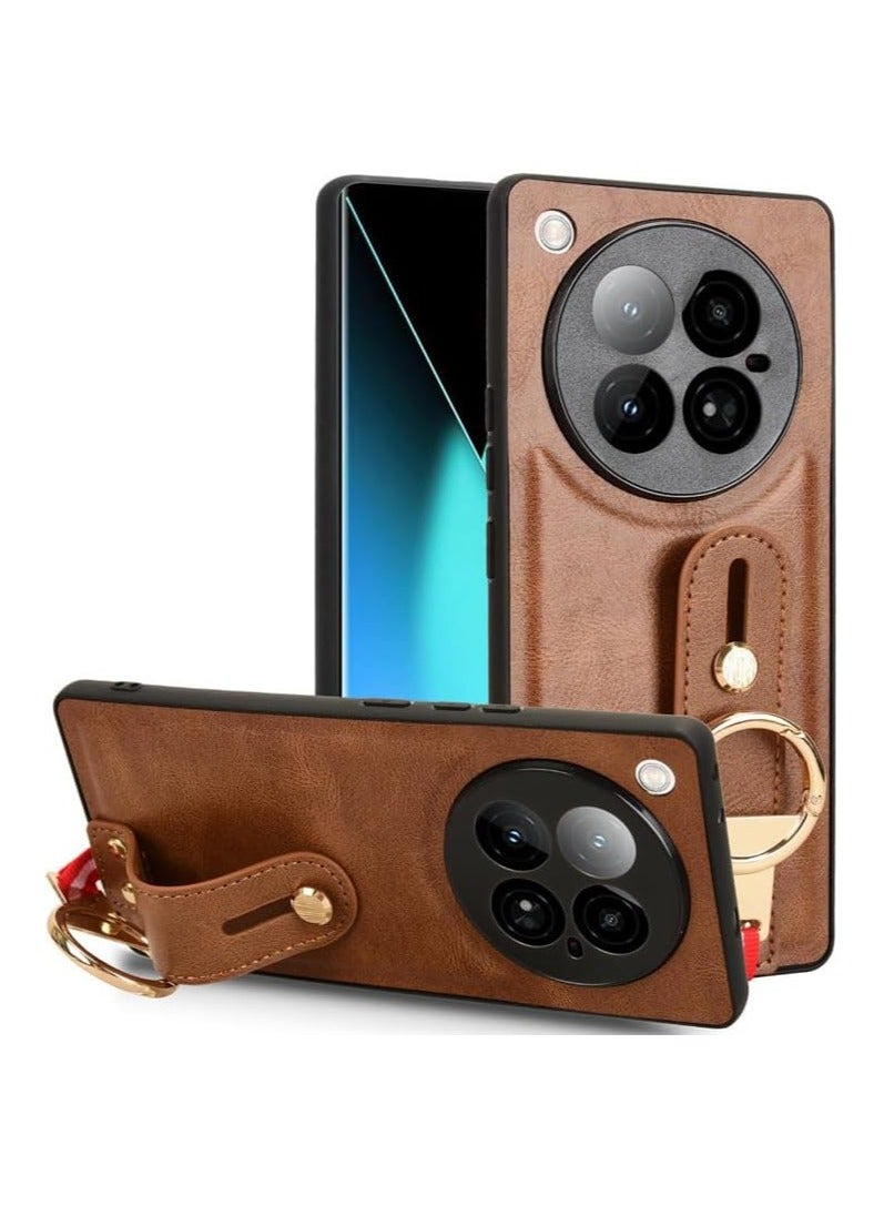 General Compatible with Infinix Zero 40 Case with Ring Holder & Hand Straps & Neck Straps Scratch-Resistant Skin-Friendly Leather Protective Cover Case  - Image 1