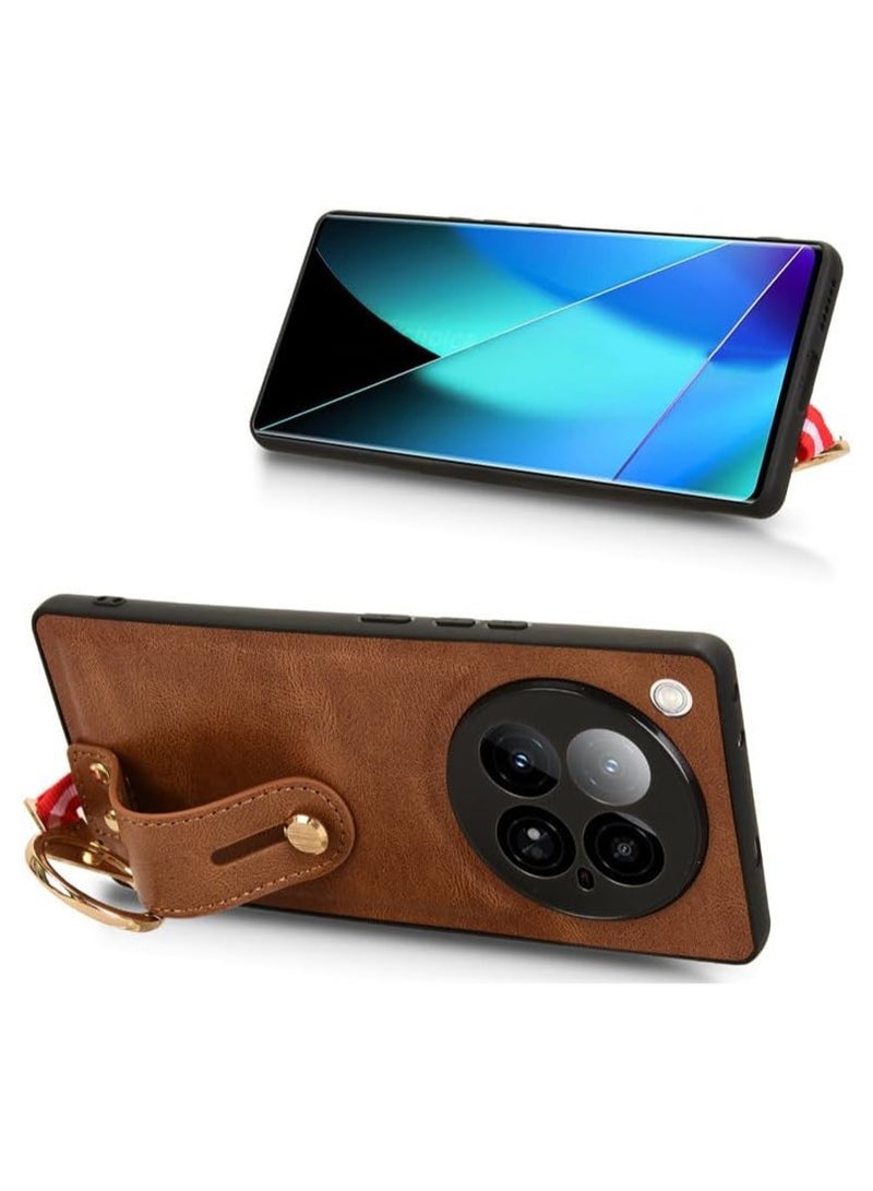 General Compatible with Infinix Zero 40 Case with Ring Holder & Hand Straps & Neck Straps Scratch-Resistant Skin-Friendly Leather Protective Cover Case  - Image 3