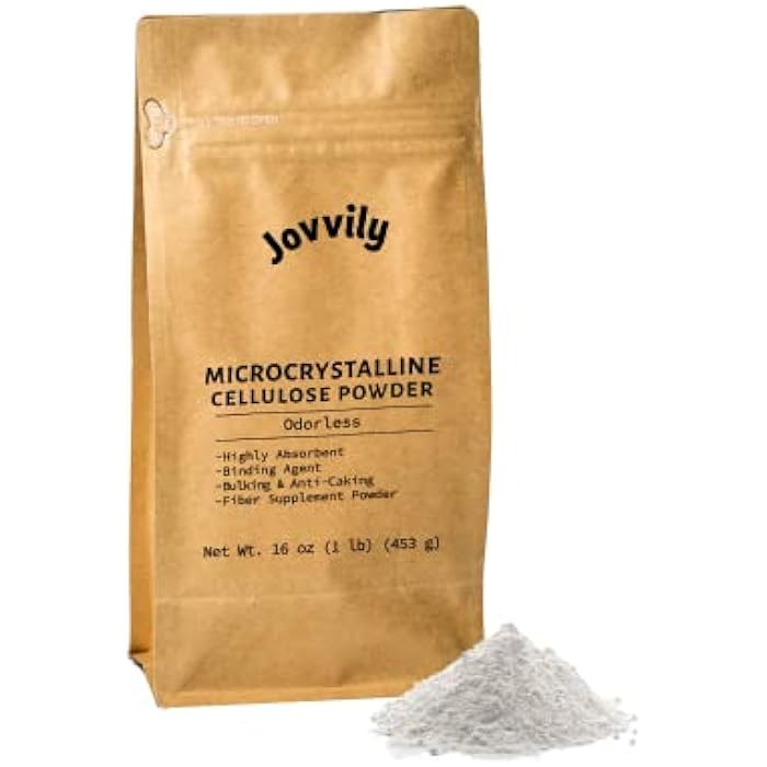 Jovvily Microcrystalline Cellulose Powder - 1 lb - Fiber Supplement - Binding Agent - Image 1