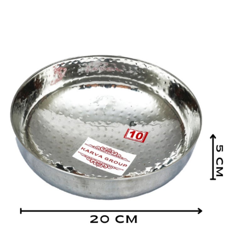 KARVA GROUP Mathar Tasla - (1.2litre) | Kadai Without Handle | Tasla kadhai for Kitchen | Kadai for Cooking/Deep-Frying | Stainless Steel Tasla | Cookware Kadai for Kitchen, Home - Image 3