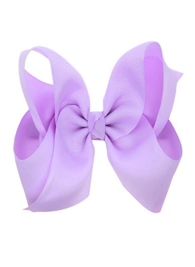 Patiky Hair Clips Boutique Hair Bows Alligator Clip for Women Girl Hairpin 6 Inch Large Cheer Bow Clip Handmade Bowknot Barrettes Hair Accessories TSFJ02 (Light Purple) - Image 1