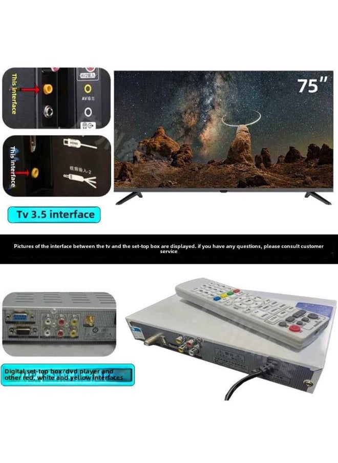 Generic - Av Line 3.5mm One-three TV Video Cable Set-top Box Power Amplifier Audio DVD Speaker Conversion Line-Color:For Set-top Box 18mm Head  Please Purchase A Dedicated Cable For Brand Tvs - Image 1