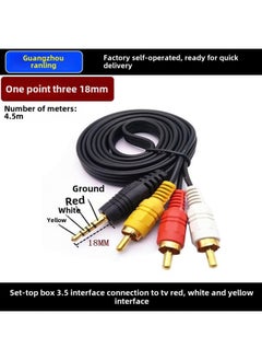 Av Line 3.5mm One-three TV Video Cable Set-top Box Power Amplifier Audio DVD Speaker Conversion Line-Color:For Set-top Box 18mm Head  Please Purchase A Dedicated Cable For Brand Tvs