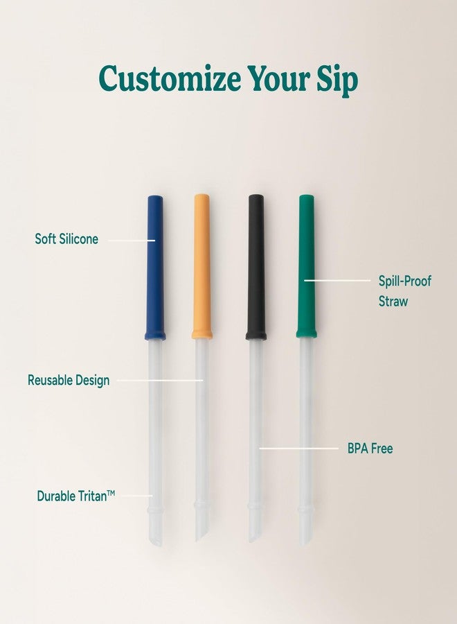 REDUCE Reusable Coldee 2.0 Catch Straw Set, 4 Pack - Spill-Proof, BPA-Free, Dishwasher-Safe - Fits 14 oz Coldee Tumblers and Mugs, Assorted Colors - Image 3