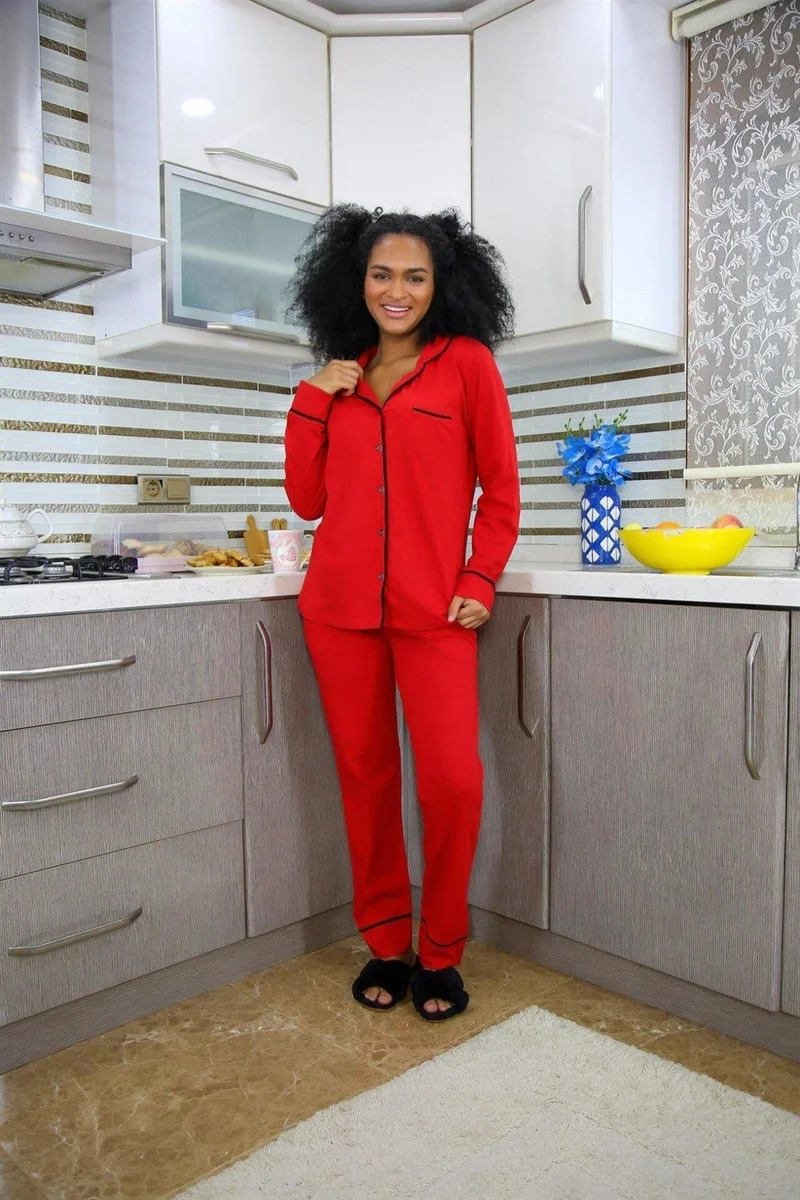 Akbeniz Women's New Year 2-Piece Special Heart Boxed Slip - Pajama Gift Set 20244