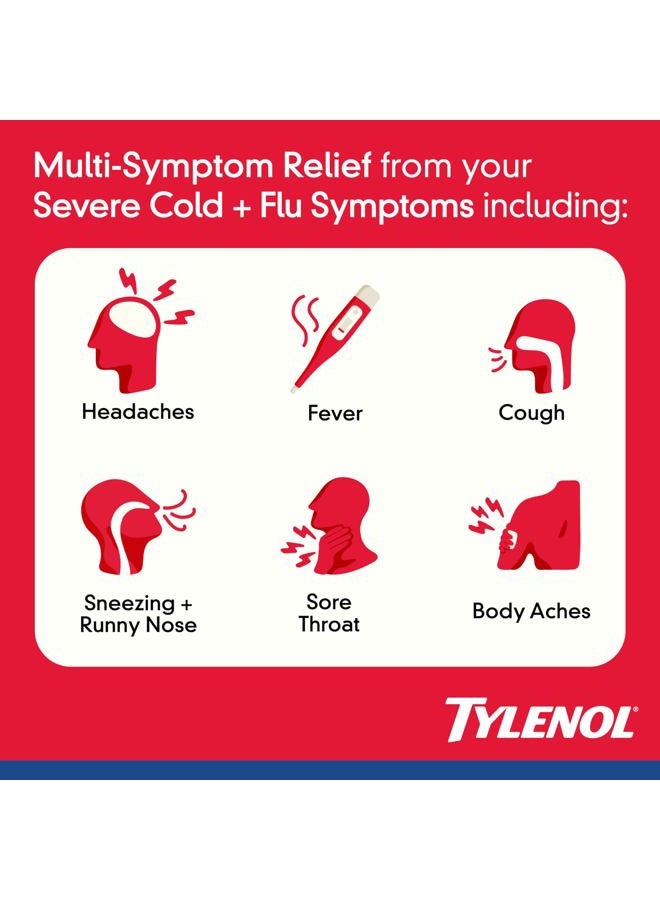 Tylenol Extra Strength Severe Cough + Sore Throat Day & Night Caplets, Combo Pack for Powerful Multi-Symptom Relief for Painful Sore Throat & Cough, Acetaminophen Pain Reliever, 24 ct - Image 2