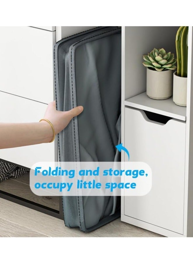 هوميفاي سلة غسيل قابلة للطي بعجلات، سلة غسيل مقاومة للماء بمقبض، سلة غسيل قابلة للطي صغيرة، صندوق تخزين محمول للملابس والألعاب والمناشف - Image 4