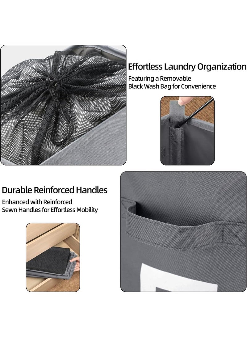 Homify Foldable Laundry Basket with Wheels, Waterproof Laundry Bag with Handle, Collapsible Clothes Basket Small, Portable Storage Bin for Clothes Toys & Towels - Image 2