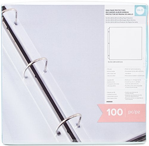 We R Memory Keepers 12x12 Page Protector Sleeve Set Includes 100 Pages, Non-Glare, Compatible with Most 3 Ring Albums, Perfect for Scrapbooking & More - Image 1