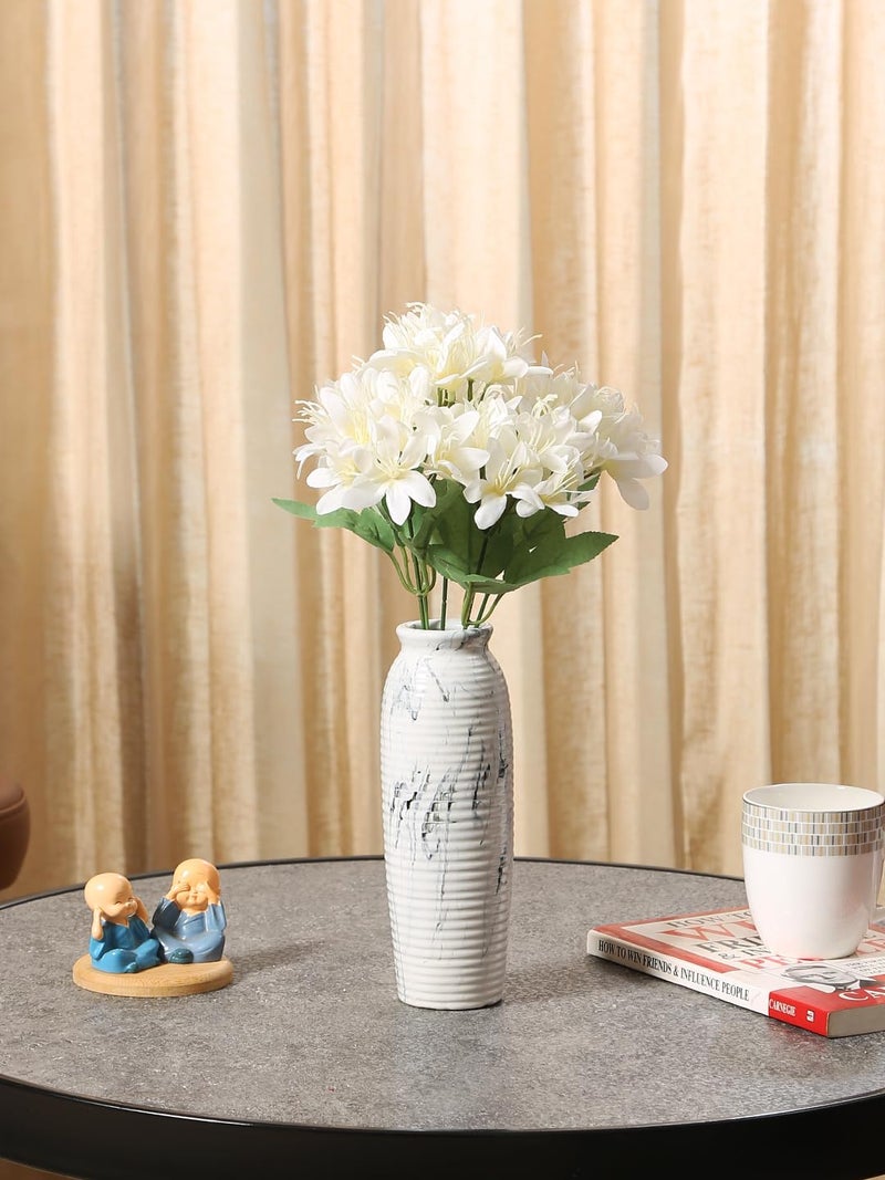 Fourwalls Fourwalls Beautiful Artificial Daisy Flowers Bunch for Vase 33 cm White Home Decoration Living Room Bedroom Corner Table Top Office Wedding Party Decorative Items  - Image 1