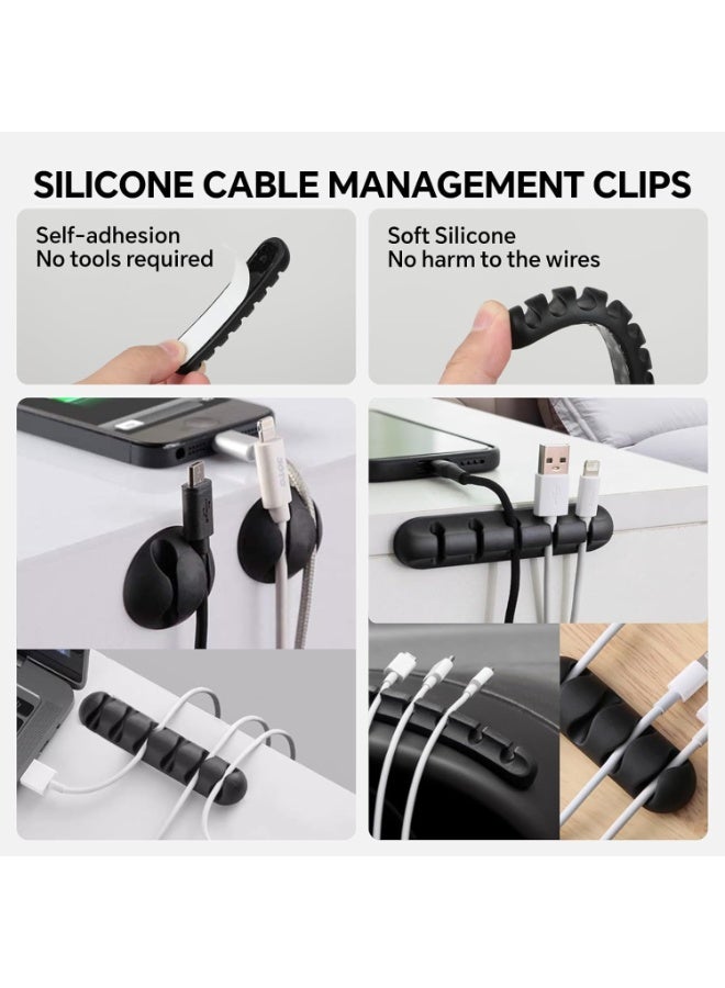 Baytion 404PCS Cable Management Kit,Baytion Cable Organizer,Cable Holder,Cable Management,Wire Organizer,Electrical Cable Ties,Cable Straps,Cable Sleeves,Electrical Cable Wall Clips for Home&Office - Image 3