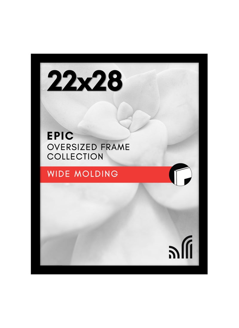Americanflat Americanflat 22x28 Poster Frame with Polished Plexiglass  Black Picture Frame  Wide Photo Frames Made of Engineered Wood for Vertical or Horizontal Wall Display  Epic Collection  Black 