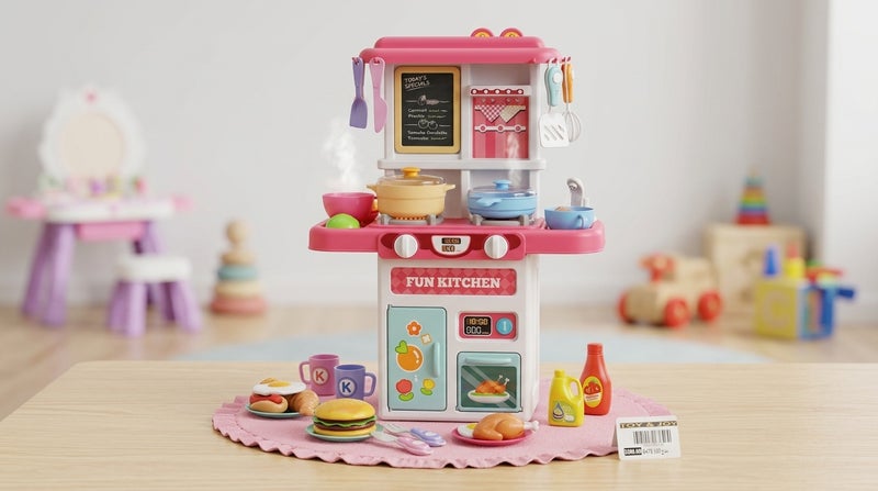 general The 50-piece Kitchen Play Set 678-5 offers a complete culinary experience for children, turning everyday chores into imaginative fun. Crafted from durable, high‑quality plastic, each piece stands up to active play while remaining safe for little hands. The set includes a realistic oven, stove, kettle, plates, and ergonomic handles that mimic a real kitchen environment. By role‑playing with this kitchen, children boost creativity, learn basic life skills, and enhance their social interaction abilities. - Image 3