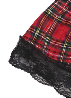 Y&D Women's Costume Lingerie Set Cosplay Top and Plaid Skirt Outfit  - Image 4