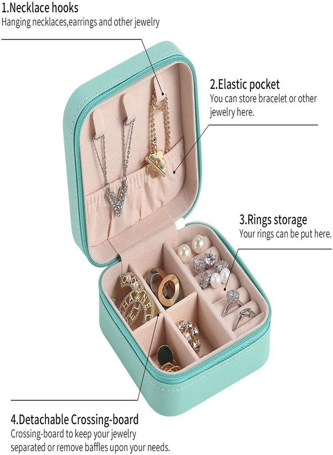 TECHNOWAYS SOLUTION Jewelry Travel Case Small Travel Jewelry Organizer, Portable Jewelry Box Travel Mini Storage Organizer Portable Storage Box For Rings Earrings (Blue) - Image 5