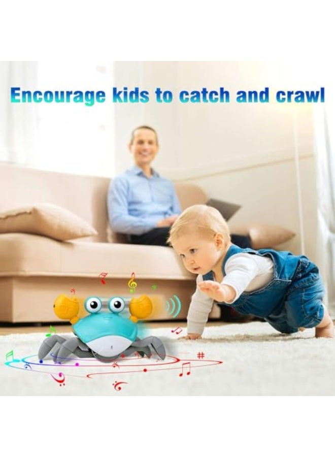 Crawling Crab Toy, Walking Moving Dancing for Age 3-5 6-9, Baby Infant Toddlers Kids Tummy Time, Sensory Interactive Learning Crawl (Green) - Image 2