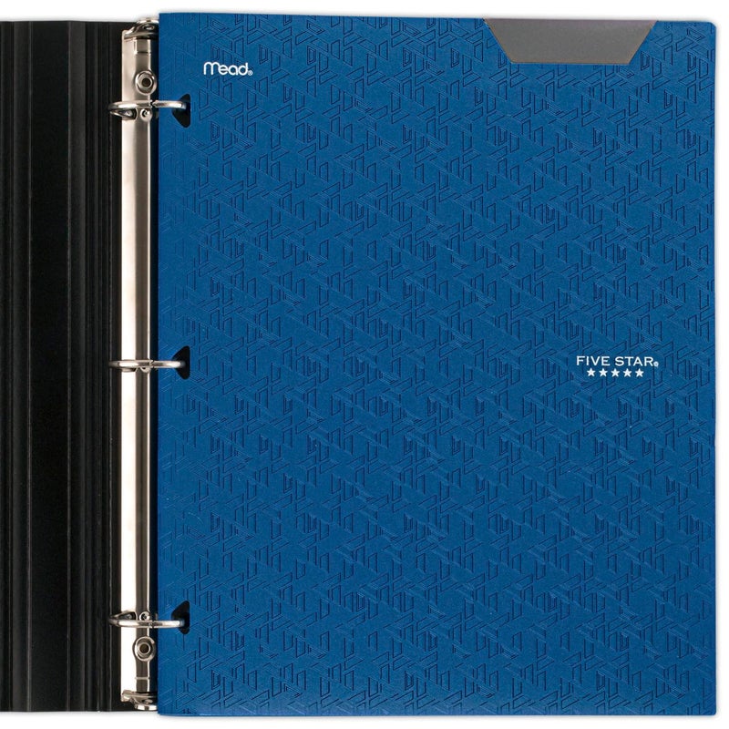 MEAD 2-Pocket Folder, 4 Pack, Plastic Folder with Stay-Put Tabs and Prong Fasteners, Fits 3-Ring Binder, Holds 8-1/2" x 11â€ Paper, Black, Fire Red, Forest Green, Pacific Blue (38049) - Image 4
