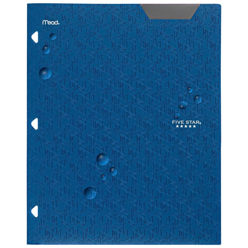 MEAD 2-Pocket Folder, 4 Pack, Plastic Folder with Stay-Put Tabs and Prong Fasteners, Fits 3-Ring Binder, Holds 8-1/2" x 11â€ Paper, Black, Fire Red, Forest Green, Pacific Blue (38049) - Image 5