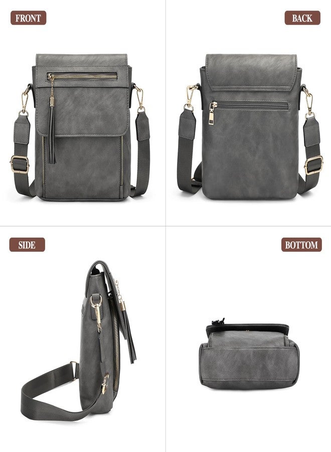 UBAYMAX Leather Purses for Women, Vegan Crossbody Bags for Women Hobo Bag Purses Shoulder Handbags With Wide Shoulder Strap (Dark Gray) - Image 5