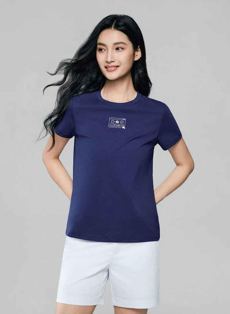 GIORDANO  Women’s Cotton Crew Neck Printed Comfort Tee for Women | Best Price UAE