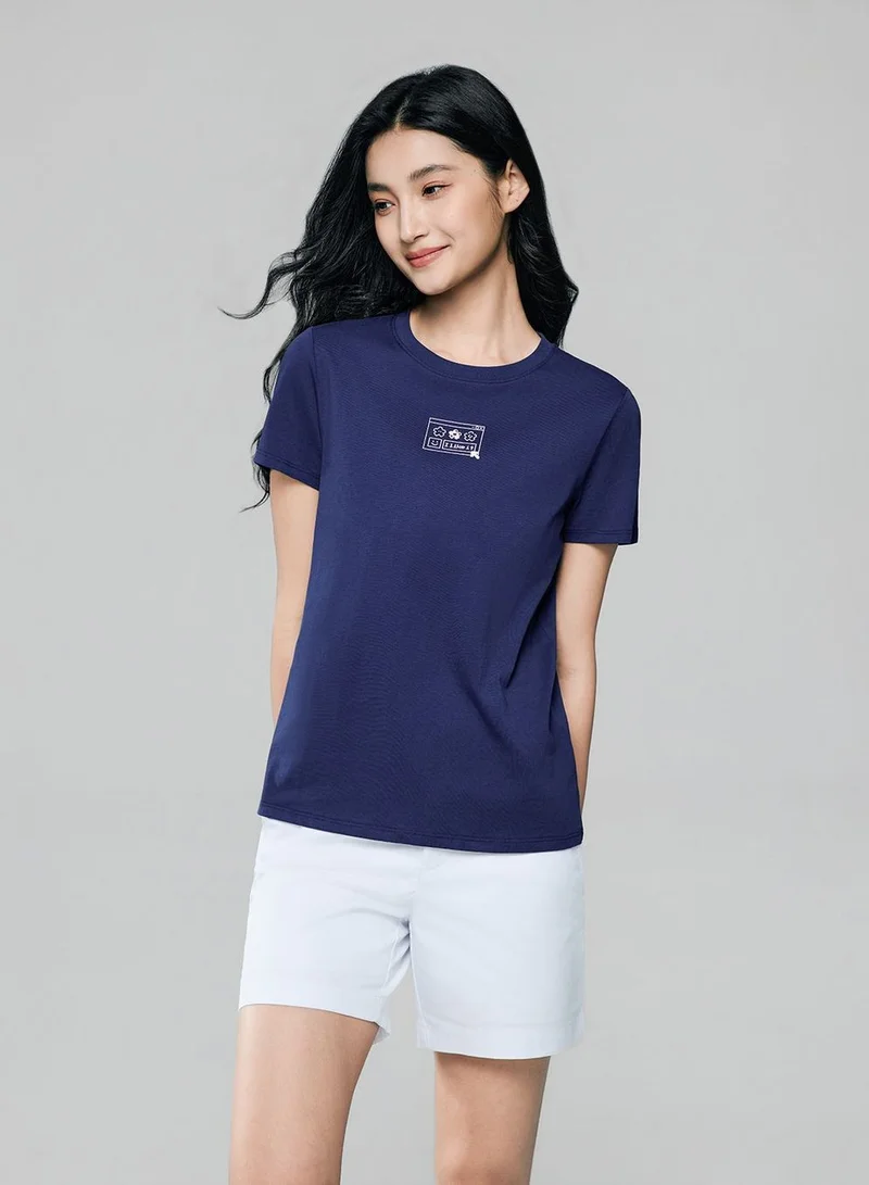 GIORDANO  Women’s Cotton Crew Neck Printed Comfort Tee for Women | Best Price UAE