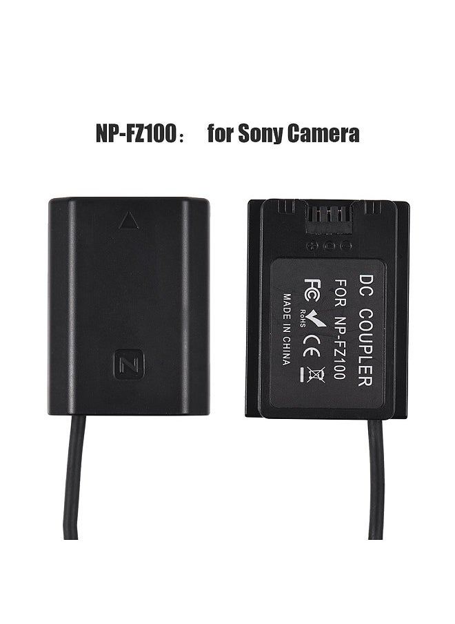 Generic D-Tap to Dual-sided NP-F Dummy Battery + Type-C to NP-FZ100 Dummy Battery Coiled Cable DC Coupler Accessory  - Image 4