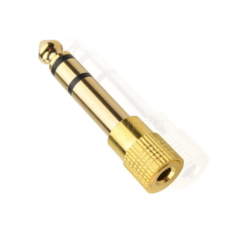 KIPZO Gold Plated 6.5 mm Male to 3.5 mm Female Jack Audio Converter Connector Adapter 3.5mm Female to 6.5mm Male Stereo Jack Headphone Adapter for Speaker, Amplifier - Image 1