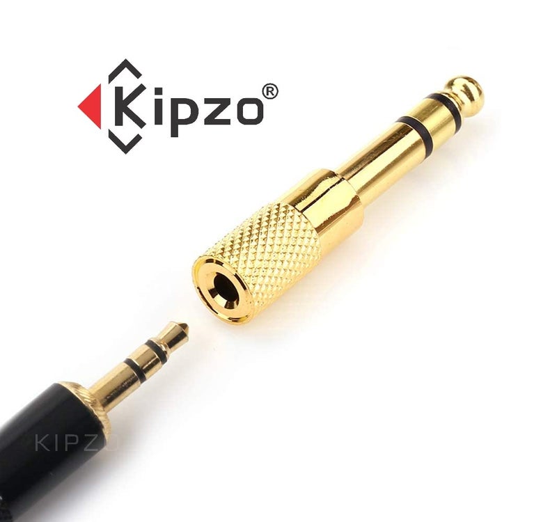 KIPZO Gold Plated 6.5 mm Male to 3.5 mm Female Jack Audio Converter Connector Adapter 3.5mm Female to 6.5mm Male Stereo Jack Headphone Adapter for Speaker, Amplifier - Image 2