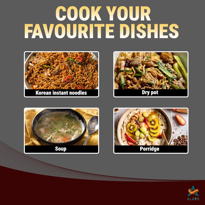 Alark وعاء نودلز من الفولاذ المقاوم للصدأ مع مقبضين مزدوجين من النحاس التقليدي الهندي لطهي الباييلا - Image 5