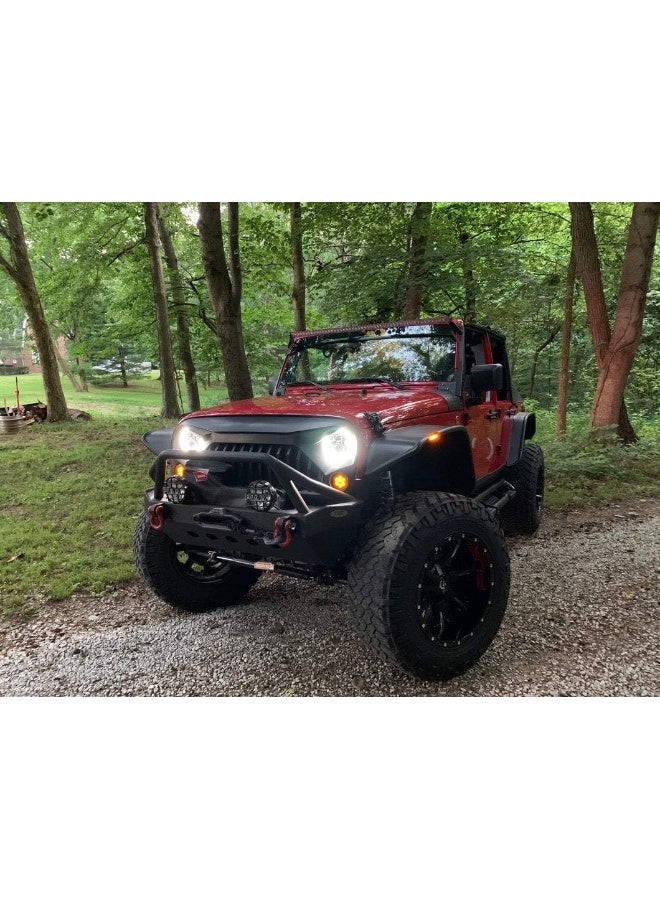 iJDMTOY iJDMTOY Smoked 6-LED Amber LED Fender Flare Side Marker Lamps Compatible With Jeep Wrangler  - Image 4