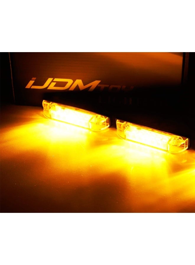 iJDMTOY iJDMTOY Smoked 6-LED Amber LED Fender Flare Side Marker Lamps Compatible With Jeep Wrangler  - Image 2
