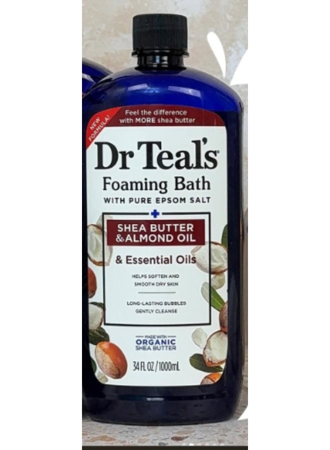 Dr Teal's Foaming Bath with Pure Epsom Salt Shea Butter & Almond Oil, Body Wash- 34 fl oz - Image 1