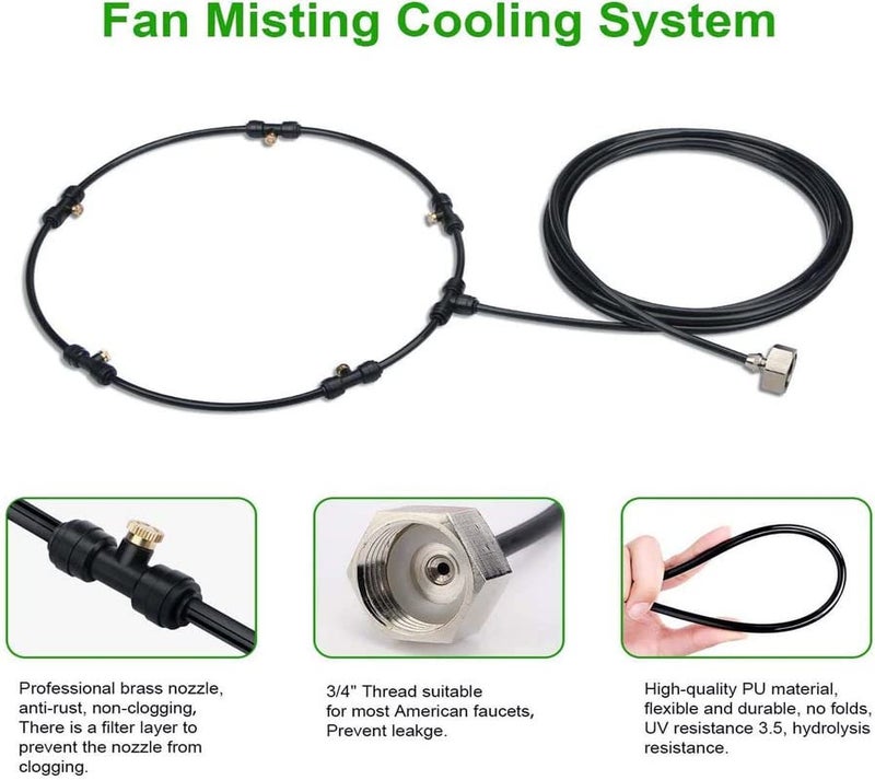 DIY Crafts 3 Pcs Head Mist Set Included Pipe Tap Connector Accessory Fan Misting Kit Convert Connects Fan Water Mister Coo 3 Pcs Head Mist Set Included Pipe Tap Connector Accessory - Image 4