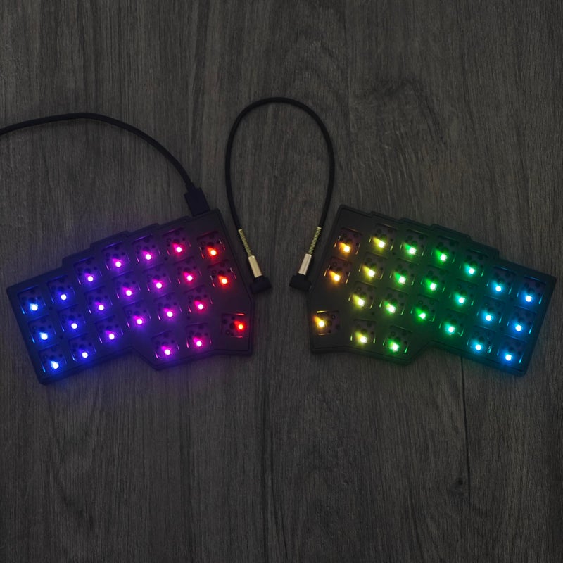 YMDK Split Keyboard Corne V4.1 46 Keys Ergonomic Hotswappable 40% Layout 3D PLA RGB QMK Vial All Key Programmable Mini Independent Gaming Keyboard Kit - Image 2