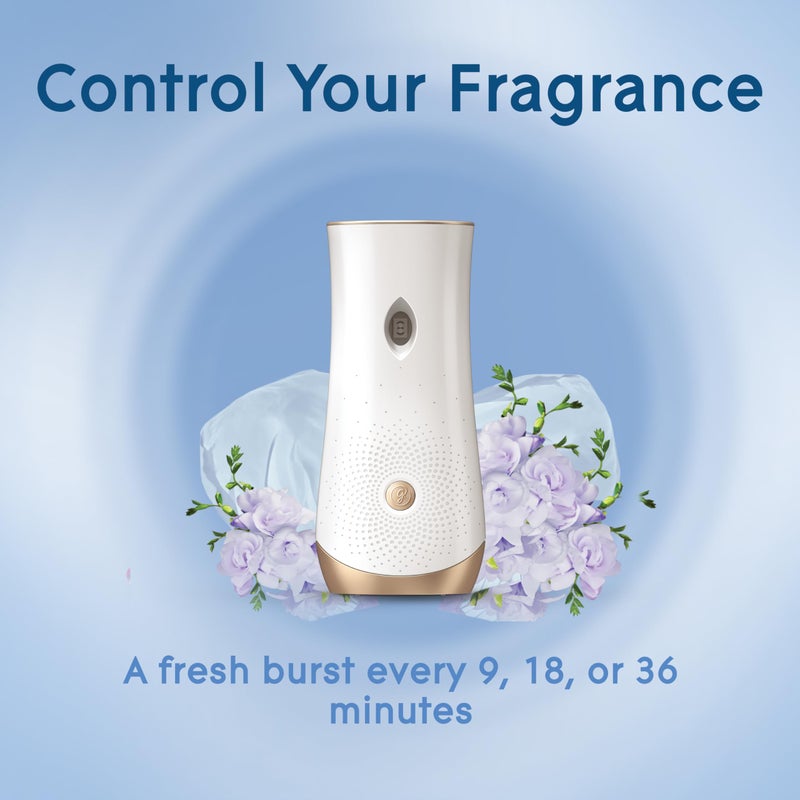 Glade مجموعة إعادة تعبئة وحامل بخاخ غلاد الأوتوماتيكي، معطر هواء للمنزل والحمام، رائحة الكتان النظيف، 6.2 أونصة - Image 3