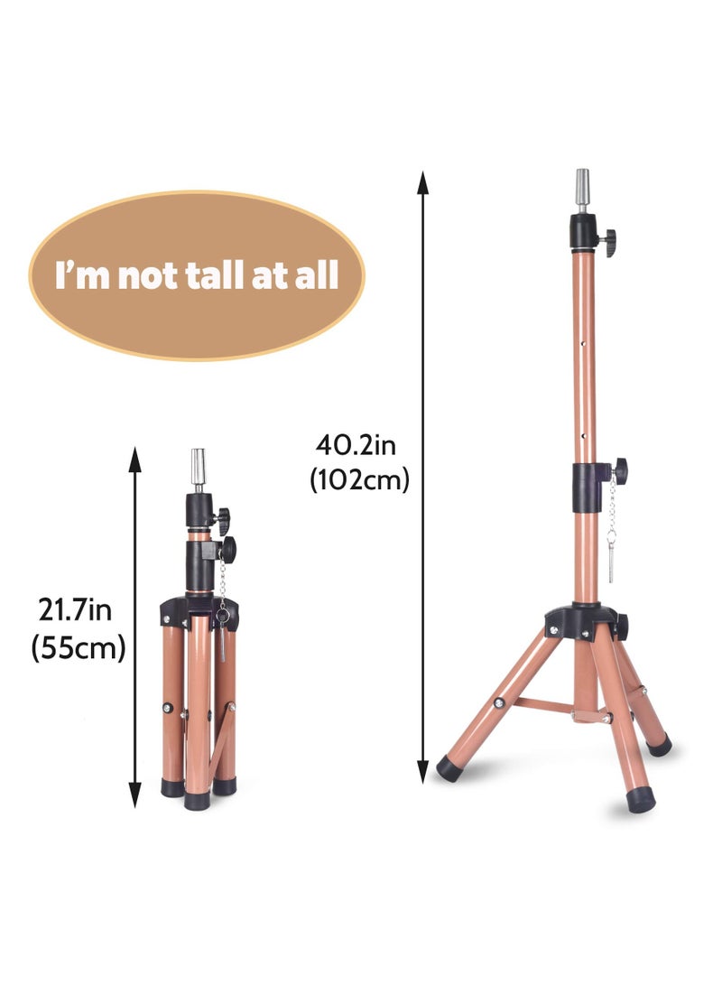 Zikra Wig Stand Tripod Mannequin Head Stand, Adjustable Heavy Duty Wig Head Stand for Cosmetology Hairdressing Training(40 Inches) - Image 2