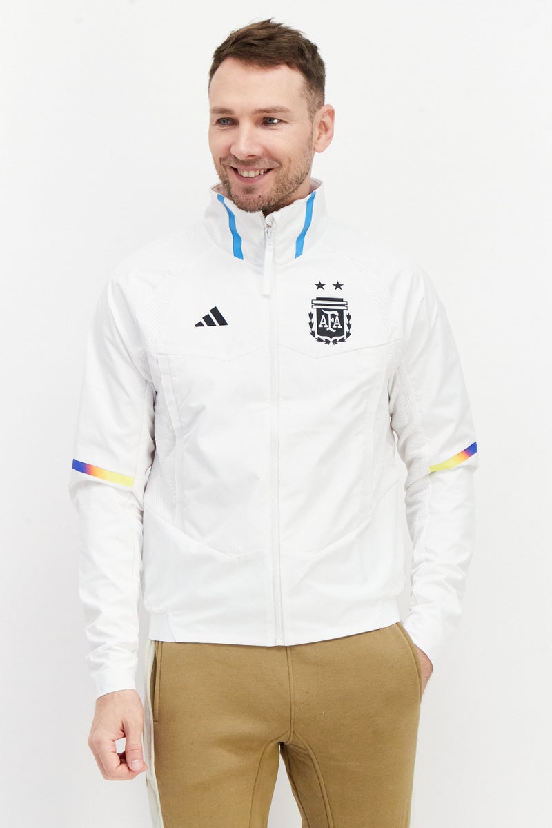 Adidas Men Sportswear Fit Brand Logo Running Jacket, White  - Image 1