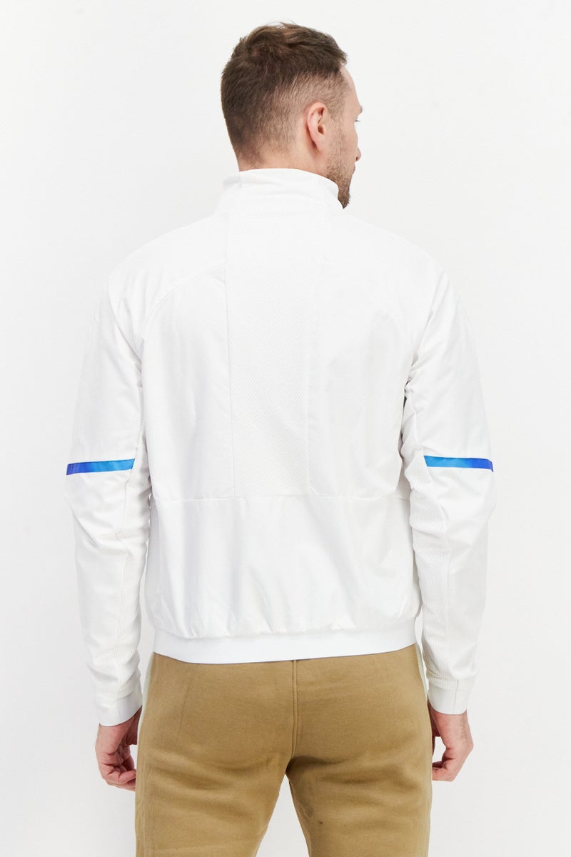 Adidas Men Sportswear Fit Brand Logo Running Jacket, White  - Image 3